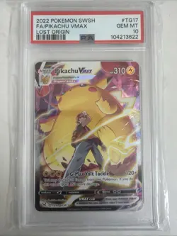 2022 Pokemon Lost Origin Full Art TG17 Pikachu VMAX - PSA GEM MT 10 - Image 1