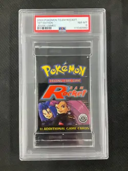 PSA 8 Pokemon TCG WOTC 2000 Team Rocket 1st Edition Booster Pack SEALED! WOW!! - Image 1