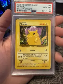 PSA 10 Yellow Cheeks Pikachu #58 Pokemon Base Set - Image 1