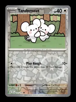 Pokemon TCG SV08: Surging Sparks Tandemaus Common Reverse Holo - Image 1