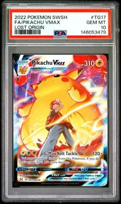 2022 POKEMON SWORD & SHIELD LOST ORIGIN #TG17 FULL ART/PIKACHU VMAX PSA 10 - Image 1