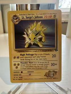 Pokemon TCG Lt. Surge's Jolteon Rare Gym Challenge 28/132 Regular HP 70 Wizards - Image 1