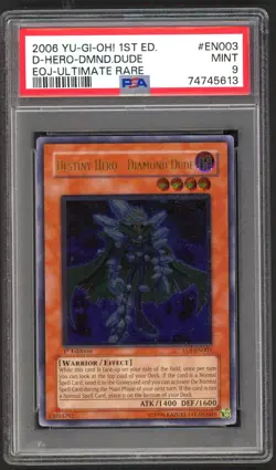 Yu-Gi-Oh! Cards - PSA 9 Destiny Hero - Diamond Dude EOJ-EN003 - 1st Edition UR - Image 1