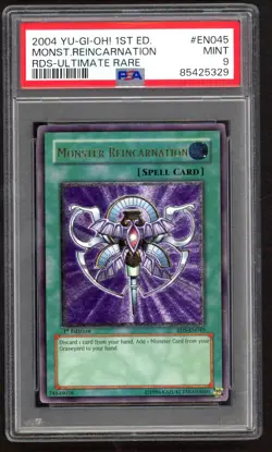 Yu-Gi-Oh! Cards - PSA 9 Monster Reincarnation RDS-EN045 - 1st Edition Ultimate R - Image 1