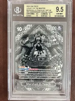 One Piece OP12 English 3rd Anniversary Silver #093 Marshall D. Teach BGS 9.5 - Image 1