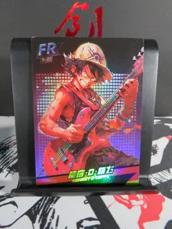Monkey D Luffy FR Rare Band Holo Card Premium One Piece Anime Collectible CCG - Image 1