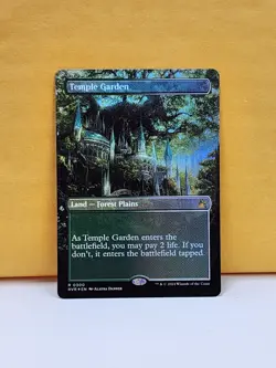 1x FOIL BORDERLESS ALT ART Temple Garden, NM, RVR, Magic: the Gathering, MtG - Image 3