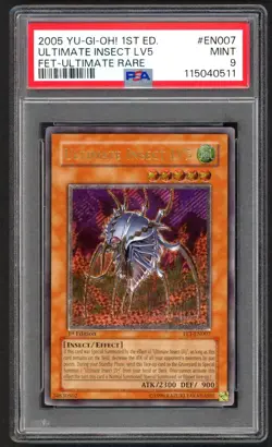 Yu-Gi-Oh! Cards - PSA 9 Ultimate Insect Lv5 EN007 1st Edition FET Ultimate Rare - Image 1