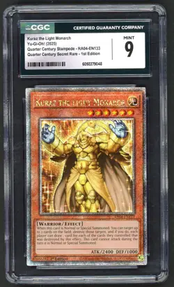 Yu-Gi-Oh! Cards - CGC 9 Kuraz the Light Monarch RA04-EN133 - Quarter Century - Image 1