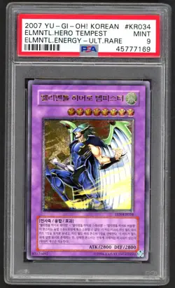 Yu-Gi-Oh! Cards - PSA 9 Elemental Hero Tempest KR034 Korean Ultra Rare - MINT - Image 1