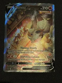Pokemon Flareon V SWSH 179 Holo Black Star Promo Card NM - Image 1