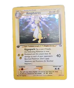 Ampharos Pokemon Card Carte Neo Genesis 1ST Edition Holo 1/111 NM Vintage ♡ - Image 1