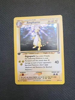 Ampharos Pokemon Card Carte Neo Genesis 1ST Edition Holo 1/111 NM Vintage ♡ - Image 2