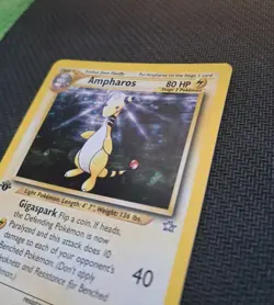 Ampharos Pokemon Card Carte Neo Genesis 1ST Edition Holo 1/111 NM Vintage ♡ - Image 3