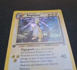 Ampharos Pokemon Card Carte Neo Genesis 1ST Edition Holo 1/111 NM Vintage ♡ - Image 4