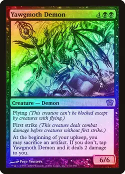 Yawgmoth Demon FOIL 9th Edition HEAVILY PLD Black Rare MAGIC MTG CARD ABUGames - Image 1