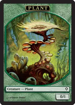1 x Plant Token - Worldwake - Light Play - MTG - Image 1