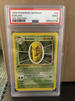 PSA 9 MINT German 1st Edition Base Set Kakuna (Kokuna) 33/102 Pokemon Card - Image 1