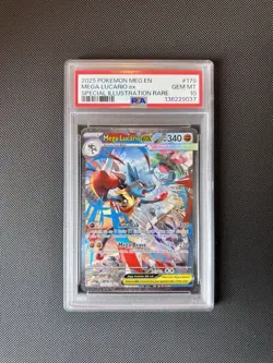 PSA 10 Mega Lucario ex 179/132 Mega Evolution Special Illustration Rare Pokemon - Image 1