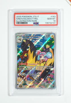 Pokemon PSA 10 Iono's Kilowattrel #163 JTG IT Illustration Rare 2025 Italiano - Image 1