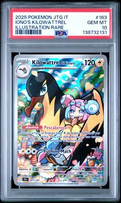 Pokemon PSA 10 Iono's Kilowattrel #163 JTG IT Illustration Rare 2025 Italiano - Image 2