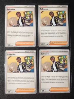 4x Salvatore 160/162 Pokemon card SV Temporal Forces uncommon NM - Image 1
