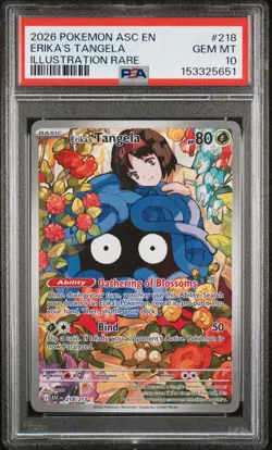 2026 ERIKA'S TANGELA 218/217 PSA 10 POKEMON ASC EN-ASCENDED HEROES - Image 1