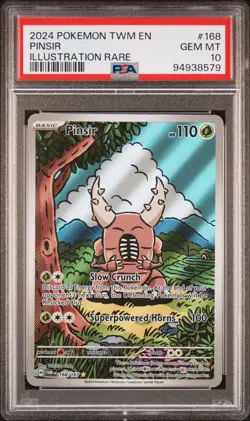 Pokemon 2024 Twilight Masquerade Pinsir 168/167 Illustration Rare PSA 10 - Image 1