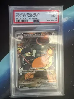 Pokemon TCG Team Rockets Raticate Card 202/182 Destined Rivals PSA 9 MINT - Image 1