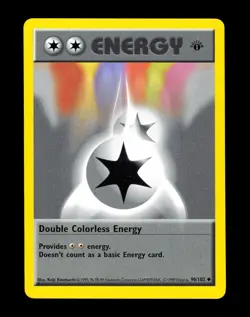 1999 Pokemon DOUBLE COLORLESS ENERGY Base Set 1ST EDITION Shadowless Card 96/102 - Image 1