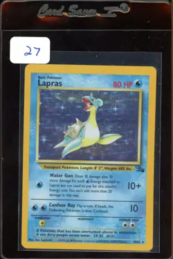 Pokemon TCG Lapras Fossil 10 Holo Unlimited Holo Rare - Image 1