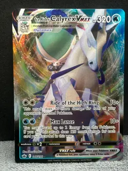 Ice Rider Calyrex VMAX 046/198 Holo VMAX Rare Chilling Reign Pokemon Near Mint - Image 1