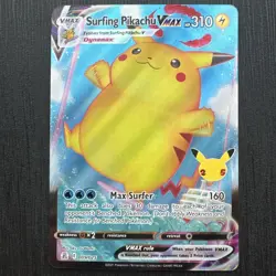 Pokemon Pikachu TCG Surfing VMAX Full Art Celebrations Card 009/025 NM Condition - Image 1