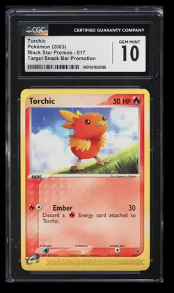 2003 Black Star Promos Torchic CGC 10 English #017 Target Snack Bar Promotion - Image 1