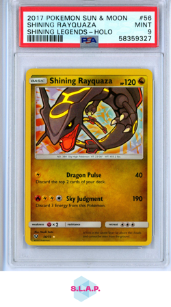 SHINING RAYQUAZA POKEMON 56 2017 SUN & MOON SHINING LEGENDS HOLO ENGLISH PSA 9 - Image 1
