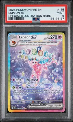 Pokemon Espeon ex 155/131 Prismatic Evolutions Holo Special Illustration PSA 9 - Image 1