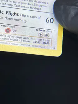 1999 TCG Pokemon #5 Dragonite First Movie Promo Gold Foil Stamp LP - Image 5