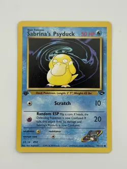 1st Edition Sabrina's Psyduck 99/132 Gym Challenge Pokemon Vintage NM - Image 1