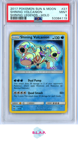 SHINING VOLCANION POKEMON 27 2017 SUN & MOON SHINING LEGENDS HOLO ENGLISH PSA 9 - Image 1
