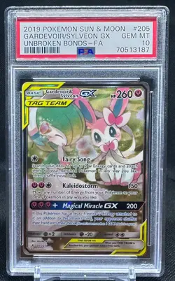 Pokemon Gardevoir & Sylveon GX 205/214 Alternate Art Unbroken Bonds PSA 10 - Image 1