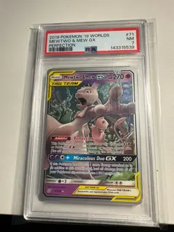 Pokemon Mewtwo & Mew GX 71/236 World Championship Ultra Rare PSA 7 Eng - Image 1