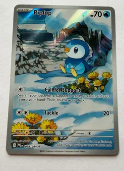 Pokemon Phantasmal Flames Piplup Illustration Rare Holo 098/094 - Image 1