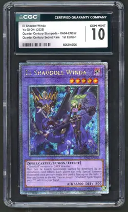 Yu-Gi-Oh! Cards - CGC 10 El Shaddoll Winda RA04-EN052 - Quarter Century Stampede - Image 1