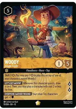 Disney Lorcana Woody Jungle Guide Wilds Unknown Legendary 15/204 - Image 1