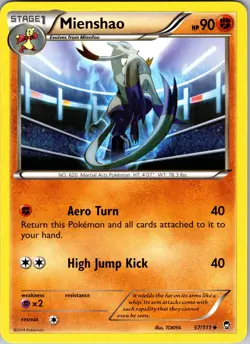 Pokemon TCG Mienshao XY Furious Fists 57/111 Regular Uncommon Card NM - Image 1