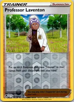 Pokemon TCG Professor Laventon Silver Tempest 162/195 Reverse Holo Uncommon NM - Image 1