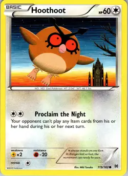 Pokemon TCG Hoothoot XY BREAKthrough 119/162 Regular Common Card NM - Image 1