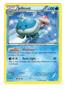 Pokemon TCG Jellicent B&W Boundries Crossed 45/149 Regular Rare Card Played LP - Image 1