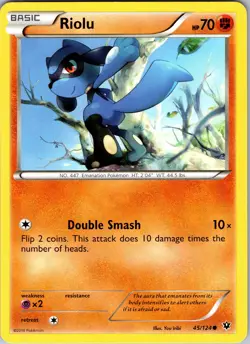 Pokemon TCG Riolu XY Fates Collide 45/124 Regular Common Card NM - Image 1