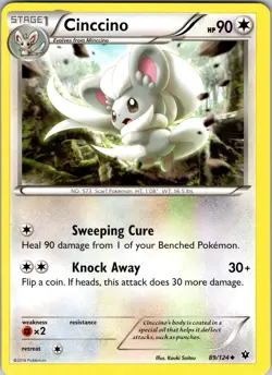 Pokemon TCG Cinccino XY Fates Collide 89/124 Regular Uncommon Card NM - Image 1